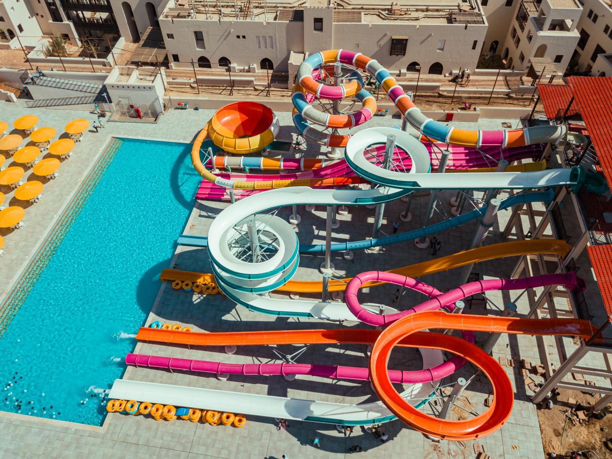 Pickalbatros Sands Port Ghalib Exterior photo Aerial view of the water park